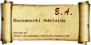 Bocsanszki Adelaida névjegykártya